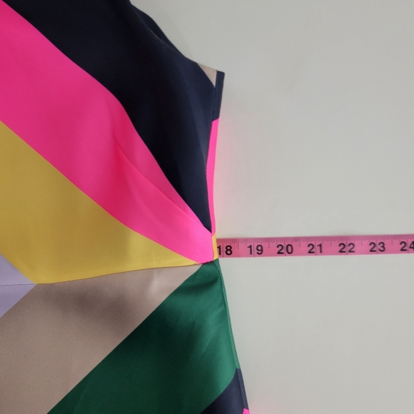 J.Crew Collection Pop Stripe Chevron Rainbow Sleeveless Keyhole Sheath Dress - Picture 13 of 14